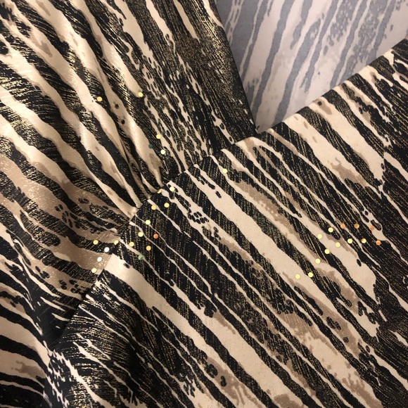 Dress Barn Woman - Women’s Metallic Gold and Black Dress Blouse, Size 2X. - Picture 3 of 3
